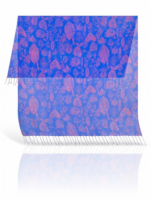 Палантин Женский S20-LEAF/BLUE